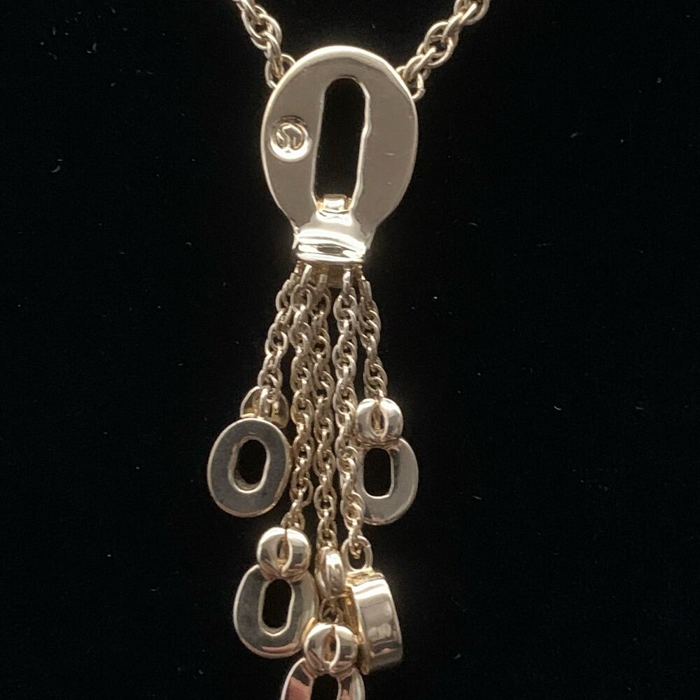 Vintage St. John Gold Plated Dangling Charm Lariat Pendant Necklace Signed - Picture 7 of 10
